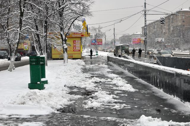 Ленинский проспект,  остановка «Универмаг Москва» 9 января 2012