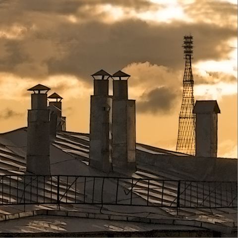 восход над крышами
