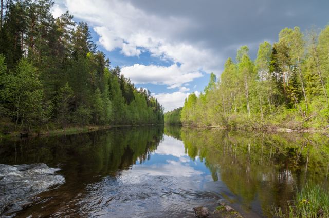 Зарождение водопада Кивач