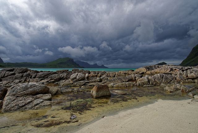 Норвегия. Лофотены. Haukland Beach. 
